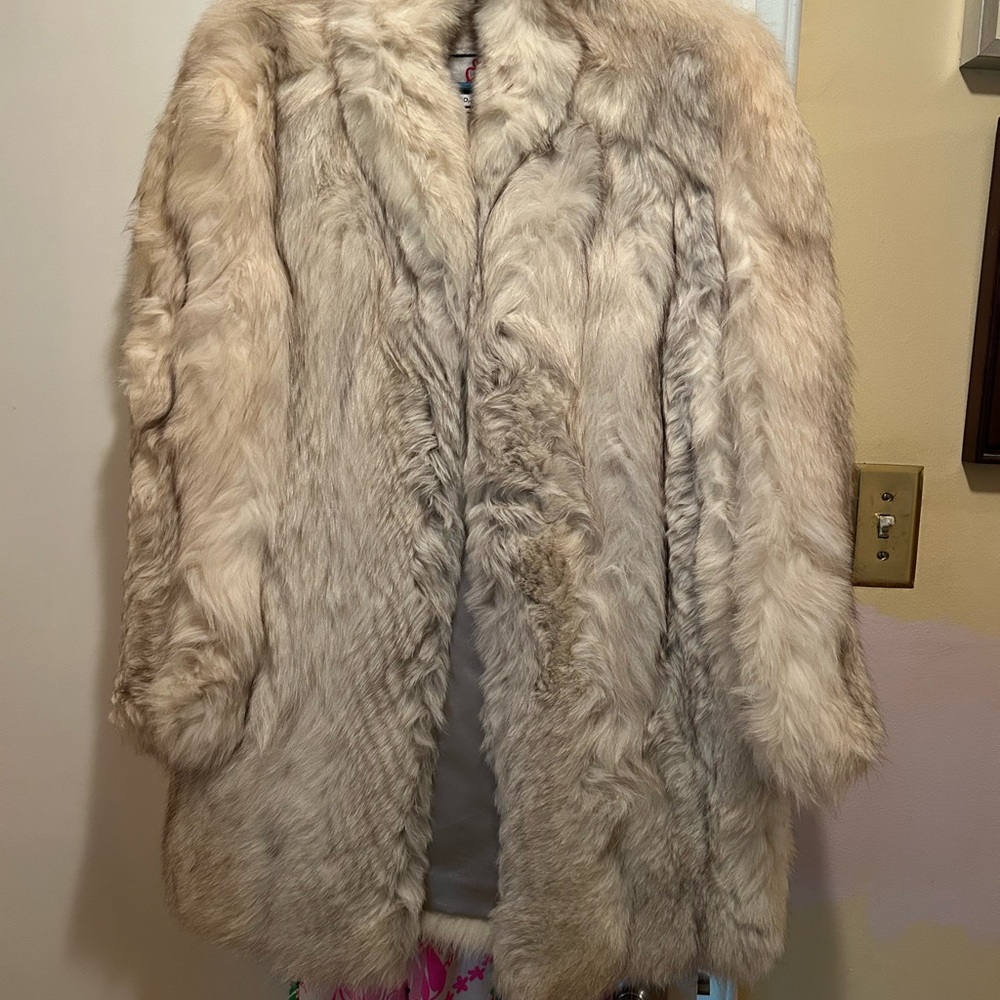 Luxurious Gray Fox Fur Coat